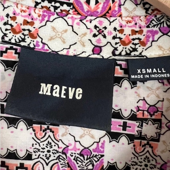 Anthropologie Maeve Islet Button-Down Printed Top XS - Picture 5 of 6